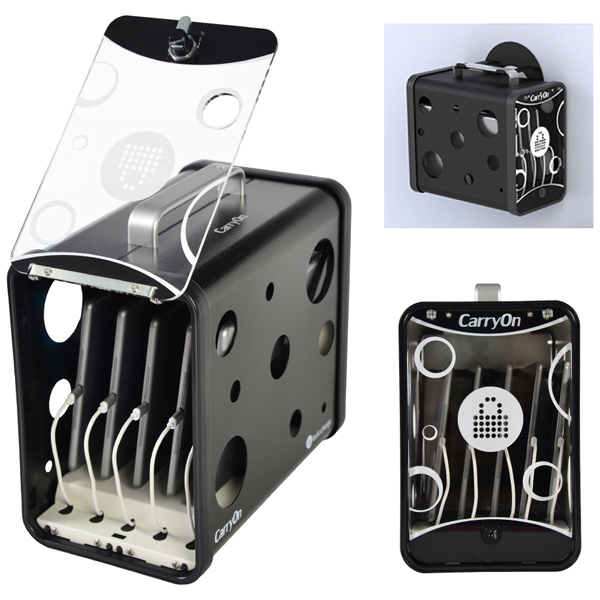 Carry On USB-C PD対応 L字型 Type-Cケーブル配線済 ブラック iPad タブレット Surface 充電保管庫 ブラック 5台収納