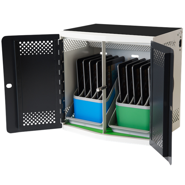 iQ10 USB-C PD対応 L字型 Type-Cケーブル配線済 バスケット付き 充電保管庫 10台収納 USB Power Delivery iPad タブレット Surface