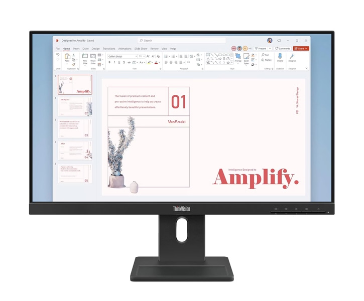 ThinkVision E24-40 (23.8型ワイド液晶ディスプレイ/1920×1080/VGA、DP、HDMI/ブラック/スピーカー：あり/3年間フル保証/広視野角IPSパネル採用)