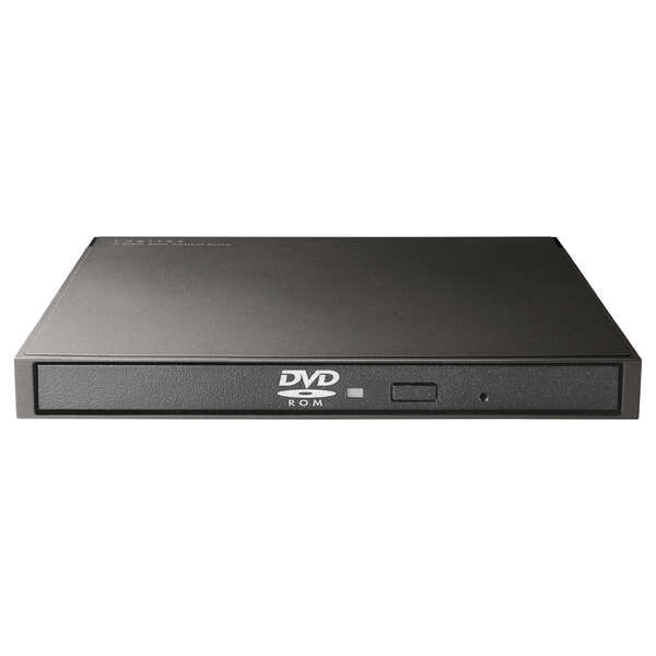 ポータブルDVDドライブ/USB3.2(Gen1)/読込専用DVD-ROM/Type-A/Type-C/ブラック