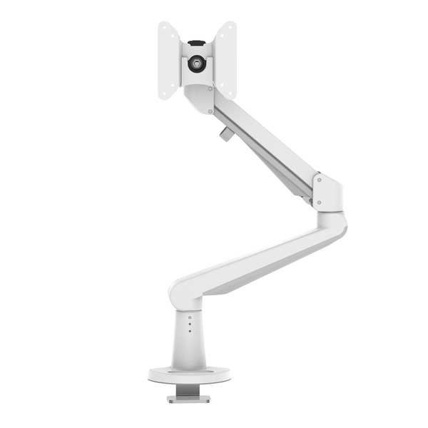 水平垂直多関節モニターアーム 1画面クランプ 白色