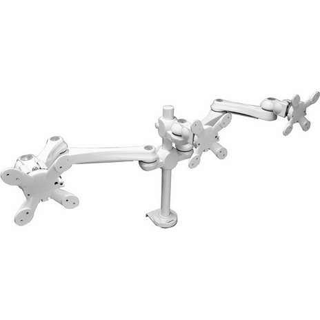 液晶モニター3画面用水平多関節モニターアーム（VESA75、100対応） 白色モデル