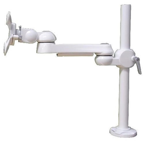 水平多関節モニターアーム（白色モデル） ネジ固定 VESA75mm/100mm対応