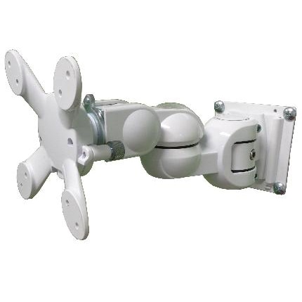 水平多関節壁付モニターアーム（壁掛け固定、白色モデル） VESA75、100mm