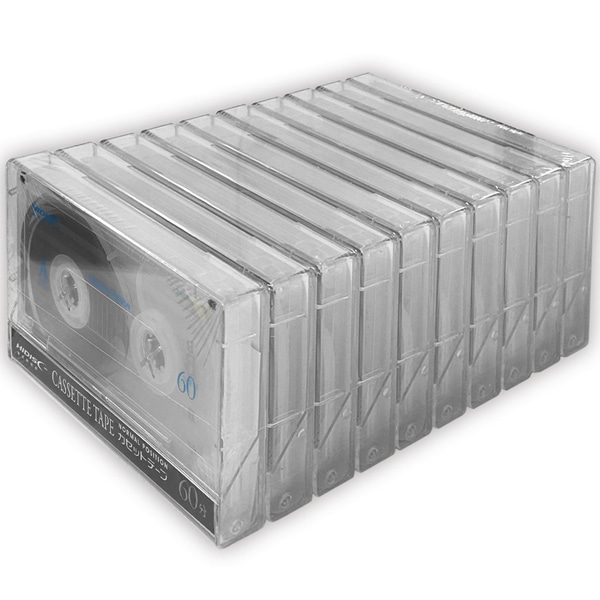 オーディオカセットテープ 60分（片面30分） 10巻 簡易パッケージ