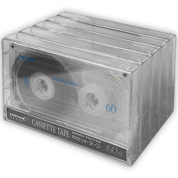 オーディオカセットテープ 60分（片面30分） 5巻 簡易パッケージ