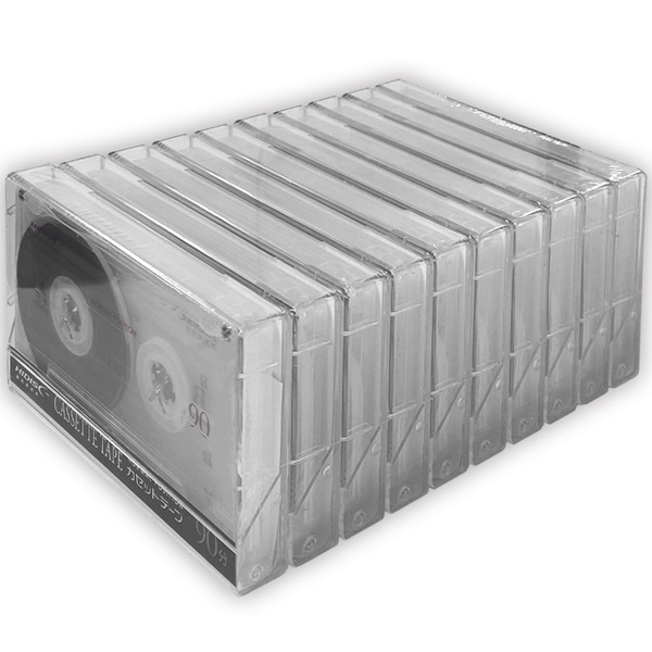 オーディオカセットテープ 90分（片面45分） 10巻 簡易パッケージ