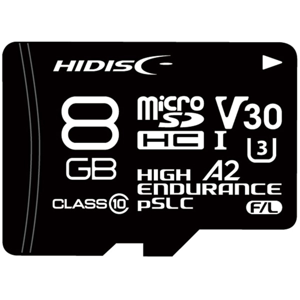 pSLC高耐久 microSDカード 8GB Class10 UHS-1スピードクラス3 V30 SD変換アダプタ付