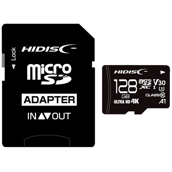microSDXCカード 高速タイプ 128GB Class10 UHS-1スピードクラス3 V30 A1対応 SD変換アダプタ付