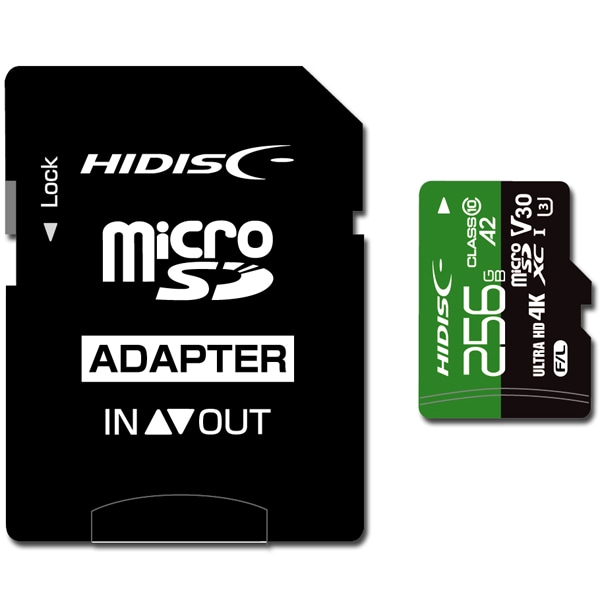 microSDXCカード 超高速タイプ(Read最大170MB/S) 256GB Class10 UHS-1スピードクラス3 V30 A2対応 SD変換アダプタ付
