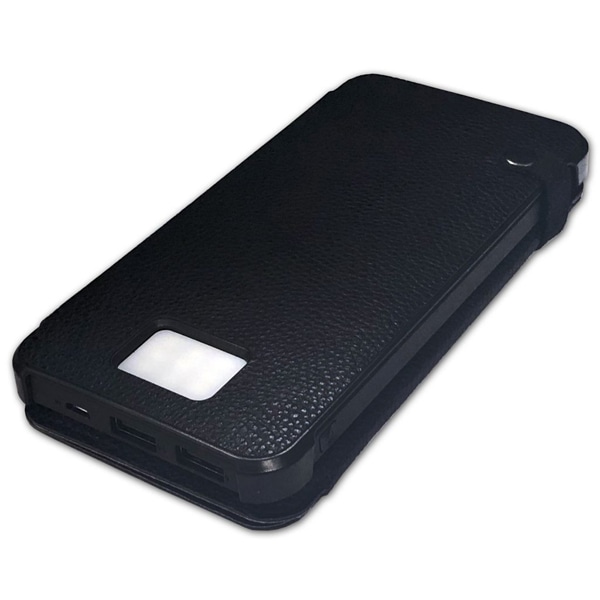 モバイルバッテリー 8000mAh 2台同時充電 PSE適合 ブラック ソーラーパネル2面付