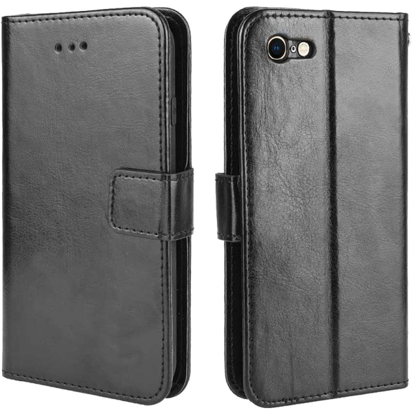 iPhone SE・5s・5対応 手帳型レザーケース ブラック