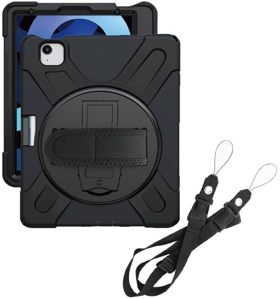 iPad Air（第5・4世代）10.9対応 耐衝撃ケース 強化ショルダーベルトモデル ブラック