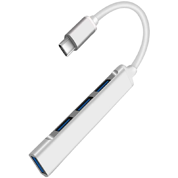 USB Type-C 接続 4ポートUSBハブ シルバー