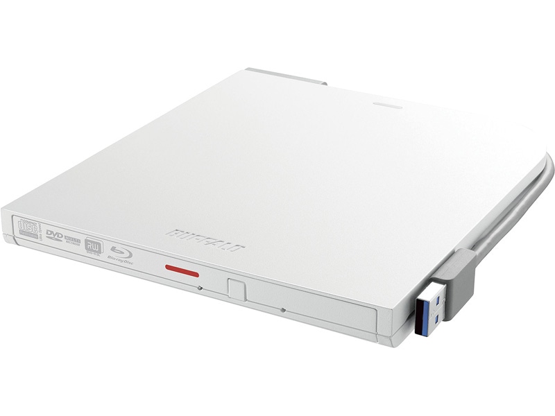 USB3.2(Gen1)対応 ポータブルDVDドライブ 書込ソフト添付 ホワイト