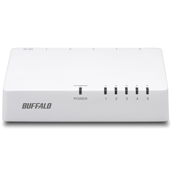 10/100Mbps対応 スイッチングHub プラスチック筐体/電源外付けモデル 5ポート ホワイト