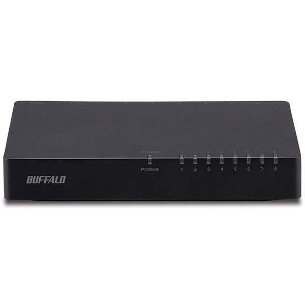 10/100Mbps対応 スイッチングHub プラスチック筐体/電源外付けモデル 8ポート ブラック