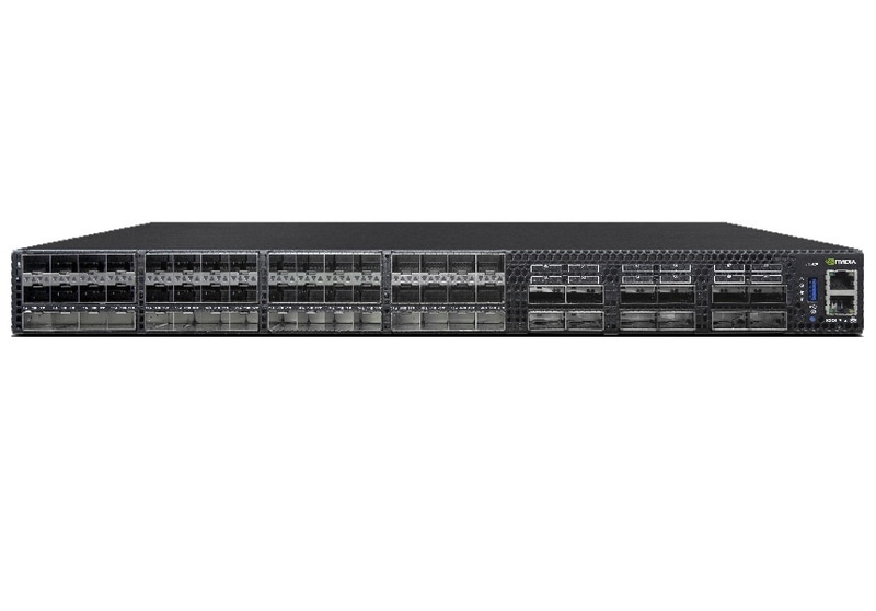 Spectrum-2 based 25/100GbE 1U Open Eth SW with Cumulus Linux、48 SFP28 and 12 QSFP28 ports、2 PS (AC)、x86 CPU、short depth、P2C airflow、Rail Kit