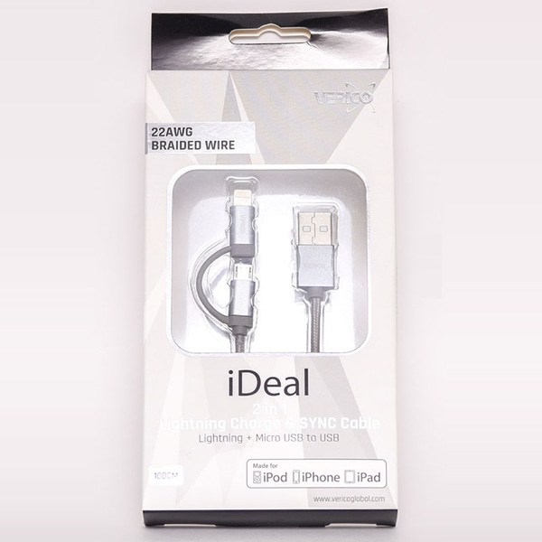 丈夫！Lightning/microUSBケーブル 1m MSH-CA-005 Apple MFi認証
