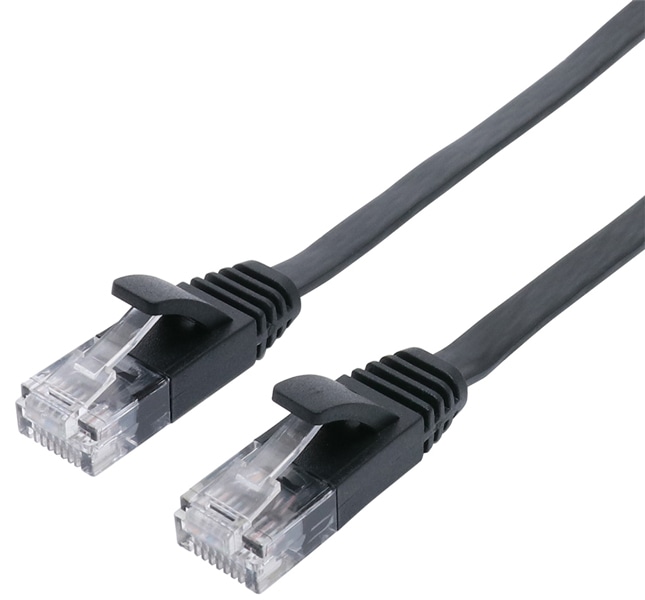 CAT6A LANケーブル 極うすフラット 20m ブラック