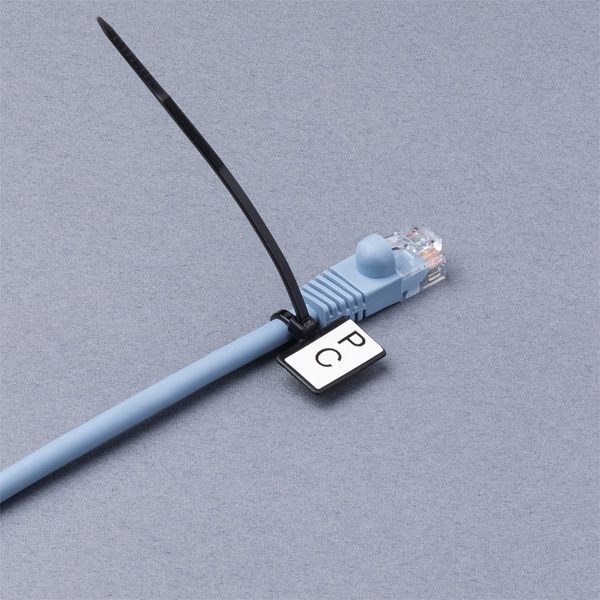 マーカータイ 2.5×100mm 20本 黒 表示シール付