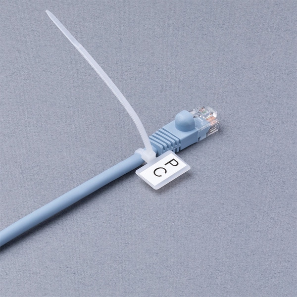 マーカータイ 2.5×100mm 20本 白 表示シール付