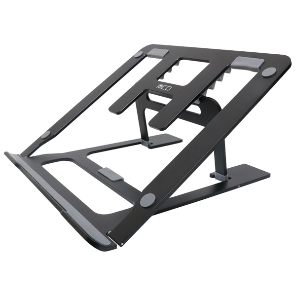 ノートパソコン用折りたたみアルミスタンド ブラック