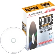BD-R DL<片面2層> M-DISC 1回記録用 50GB 1-6倍速 1枚トールケース（黒）3P 紙箱入り インクジェットプリンタ対応（ホワイト）