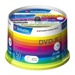 DVD-R 4.7GB PCデータ用 16倍速対応 50枚スピンドルケース入り シルバーディスク
