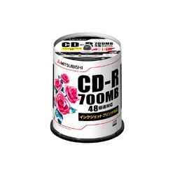 CD-R 700MB 4～48倍速対応 100枚スピンドルケース入印刷可能ホワイトレーベル