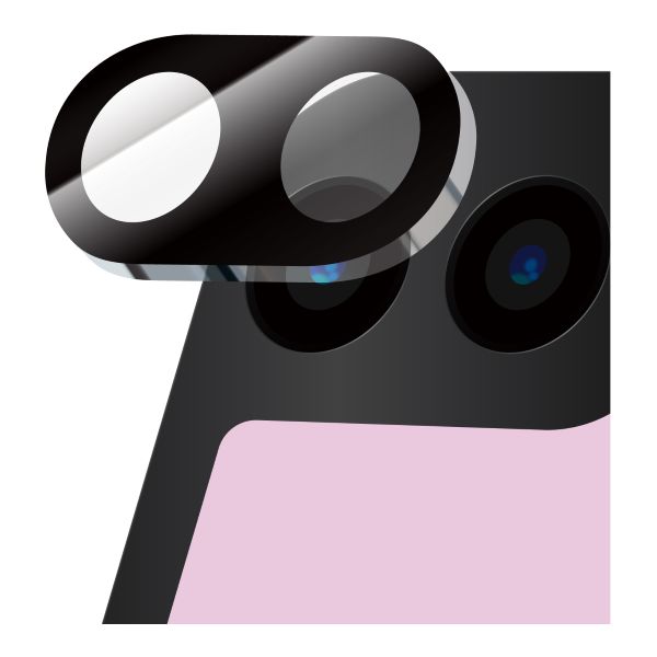 Galaxy Z Flip5 SC-54D/SCG23 レンズ保護ガラスフィルム 「GLASS PREMIUM FILM」 レンズ一体型 スーパークリア 高透過度95%