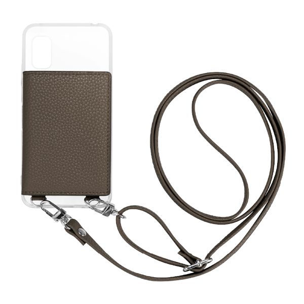 AQUOS wish3 SH-53D ショルダーストラップ付きレザーケース 「SHOULDER POCKET」 ブラウン