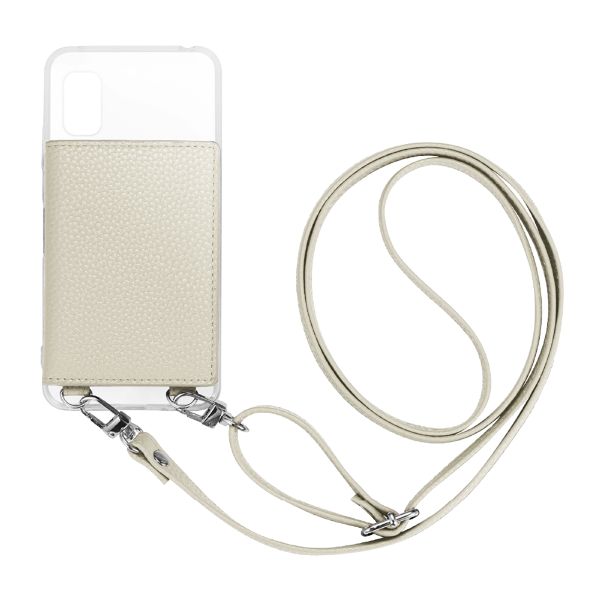 AQUOS wish3 SH-53D ショルダーストラップ付きレザーケース 「SHOULDER POCKET」 ホワイト