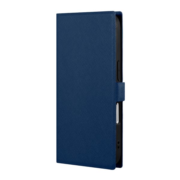 iPhone 16 薄型・軽量PUレザー手帳ケース 「BOOK SLIM＆LITE」 ネイビー