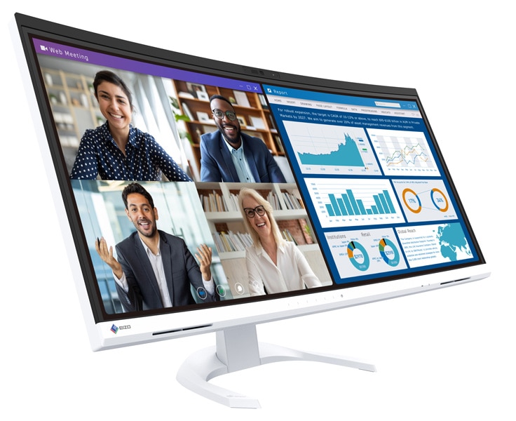 液晶ディスプレイ 34.1型/3440×1440/HDMI×2、DisplayPort、USB Type-C/ホワイト/スピーカー：あり