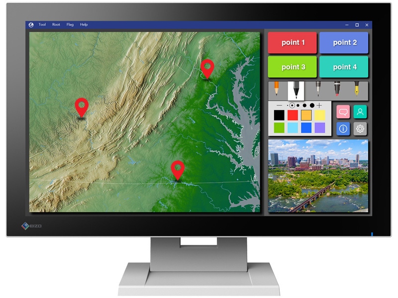 54.7cm（21.5）型タッチパネル装着カラー液晶モニター DuraVision FDF2182WT-T セレーングレイ