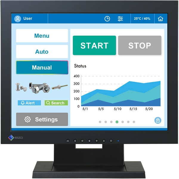 38cm（15.0）型タッチパネル装着カラー液晶モニター DuraVision FDX1502T-T ブラック