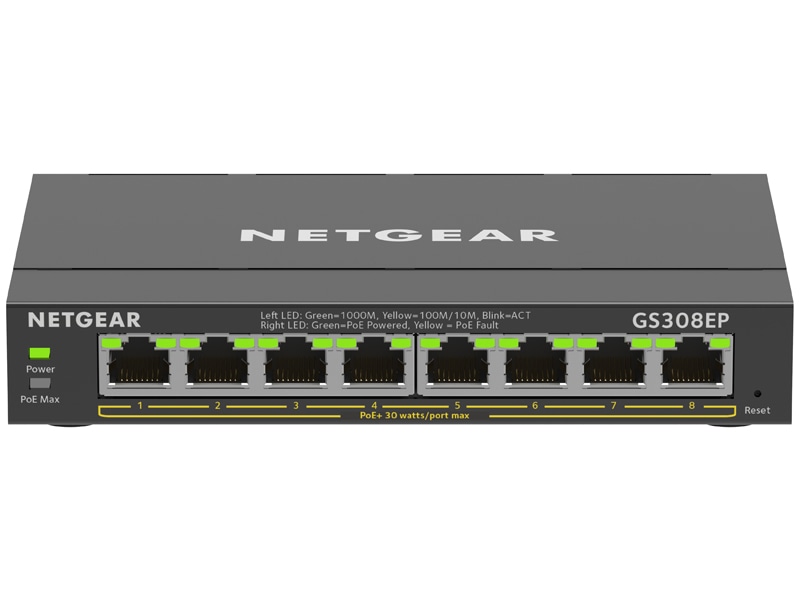 SOHO/家庭向けPoE+対応 (62W) ギガビット8ポートアンマネージプラススイッチ