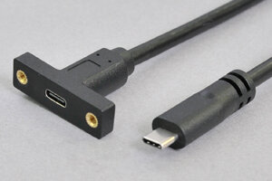 パネルマウント USB3.1ケーブル 0.3m Cオス-パネルマウントCメス