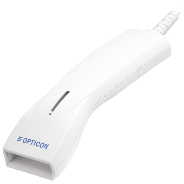 オールレンジ読取 1次元バーコード用抗菌レーザ式ハンディスキャナ バイブ機能付 USB I/F OPL-6845S-V-WHT-USB