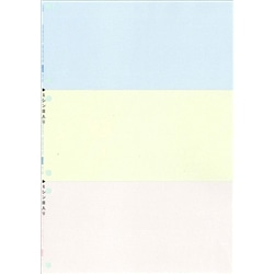 カラー無地帳票(A4タテ3面6穴・単票) 1000枚