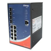 産業用12ポート管理型ギガPoEイーサネットスイッチ 10/100/1000Base-T(X) P.S.E.×8、100/1000Base-X. SFPx4 IP30準拠
