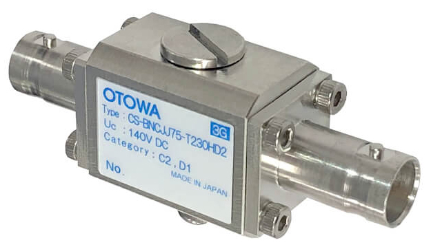 ハイビジョンITVカメラ用SPD（避雷器）/最大連続使用電圧Uc：140VDC/コントロール盤用