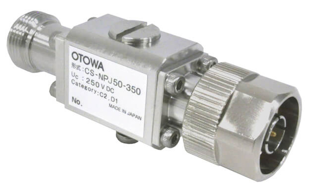 同軸ケーブル用SPD（避雷器）/電圧防護レベル（Up）：1100V以下