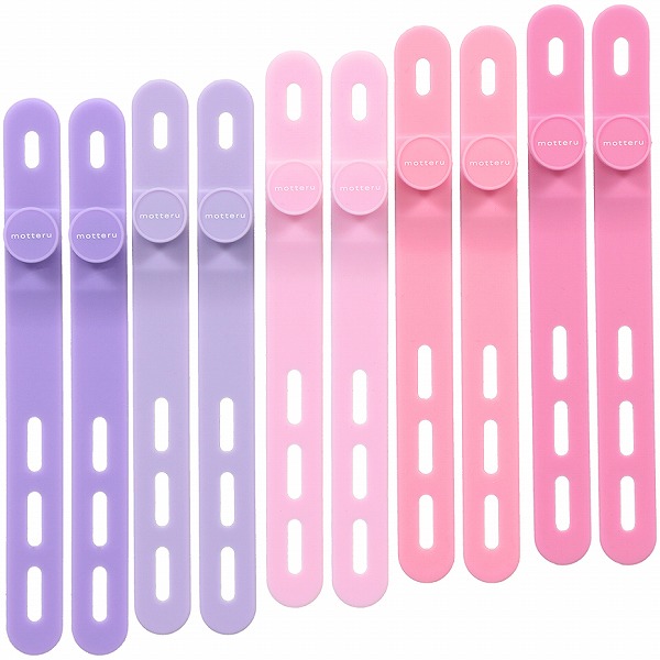MOTTERU ソフトタッチ ケーブルバンド sofumo シリコン 北欧 10本入り （コットンキャンディカラー） 製品サイズ約13(W)×10(D)×120(H)mm