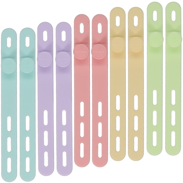 MOTTERU ソフトタッチ ケーブルバンド sofumo シリコン 北欧 10本入り シャーベットカラー 製品サイズ約13(W)mm×10(D)mm×120(H)mm