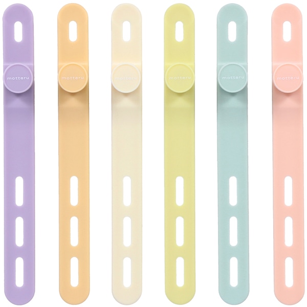 MOTTERU ソフトタッチ ケーブルバンド sofumo シリコン 北欧 6本入り （トイカラー） 製品サイズ約13(W)×10(D)×120(H)mm