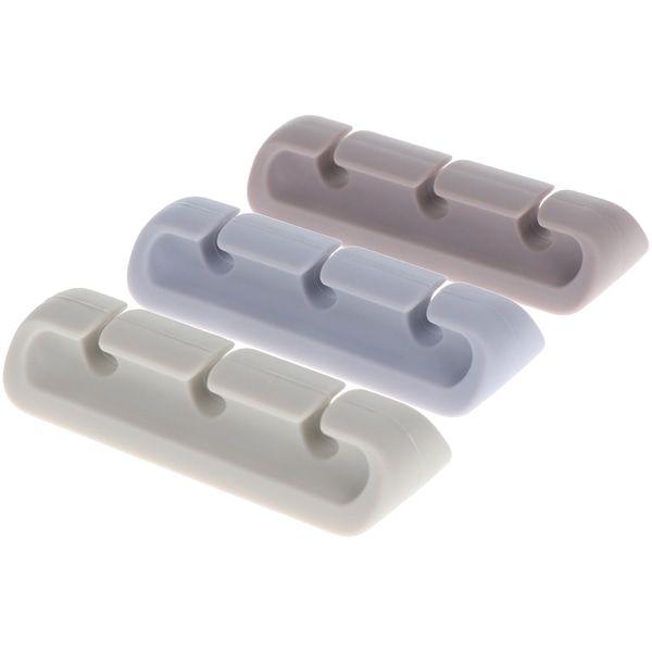 MOTTERU ソフトタッチ ケーブルクリップ sofumo シリコン 北欧 3個入り スモーキーカラー 製品サイズ約67(W)×22(D)×15(H)mm