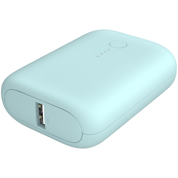 MOTTERU 国内最小最軽量 モバイルバッテリー 大容量10000mAh スマホ約3回分充電 パウダーブルー 製品サイズ約78(W)×25(D)×58(H)mm