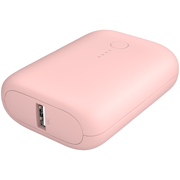 MOTTERU 国内最小最軽量 モバイルバッテリー 大容量10000mAh スマホ約3回分充電 シェルピンク 製品サイズ約78(W)×25(D)×58(H)mm